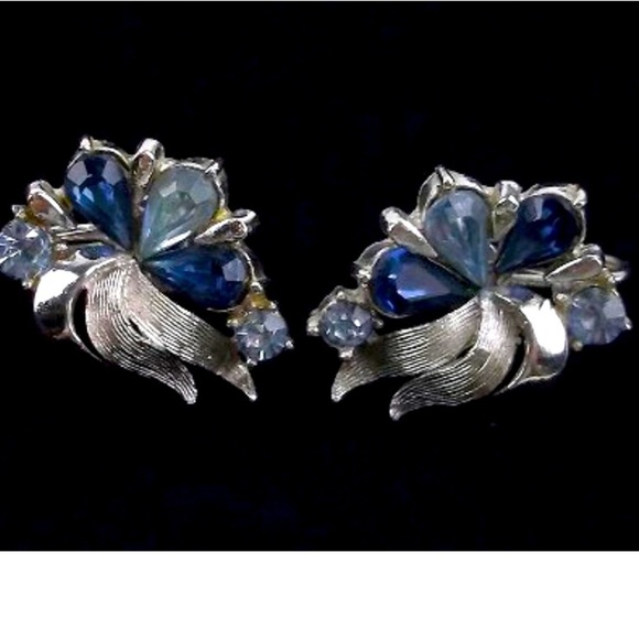 Vintage 1960s Coro Craft Rhinestone Earrings - Picture 1 of 3
